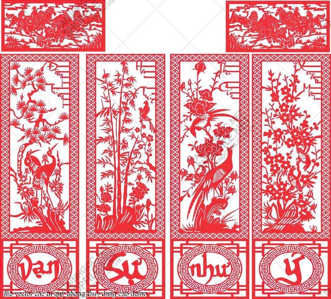 file vector cnc tu quy phong thuy dang cap